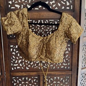 Brand new designer premium quality Sequin Gold blouse